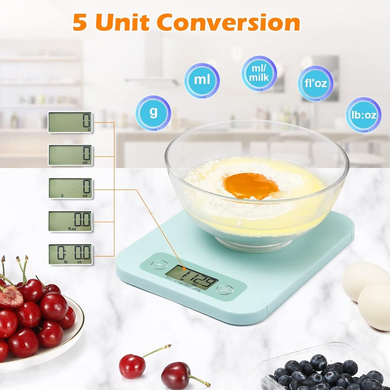 URAMAZ Smart Food Scales for Kitchen - Digital Food Scale with Nutritional Calculator Analysis App, Food Weight Scale Grams and Ounces, Food Scale for Weight Loss, Calories Counting, Meal Prep 0.1oz - Image 4